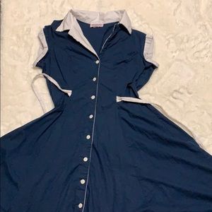 1950s style classic pin up dress navy size 1x